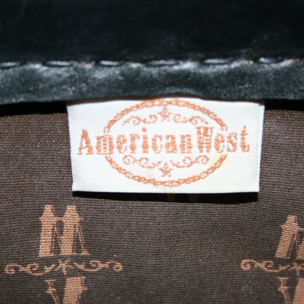 Vintage American West Black & Brown Tooled Doctors Bag - Picture 2 of 7